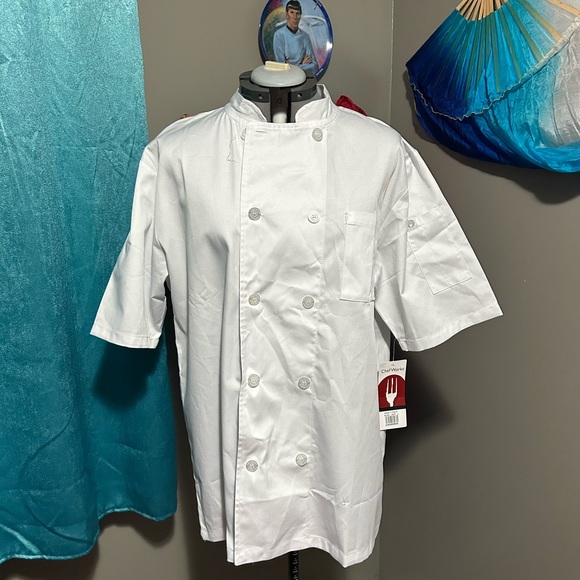 NWT Chef Works Size Large Chef Shirt. White - Picture 2 of 6